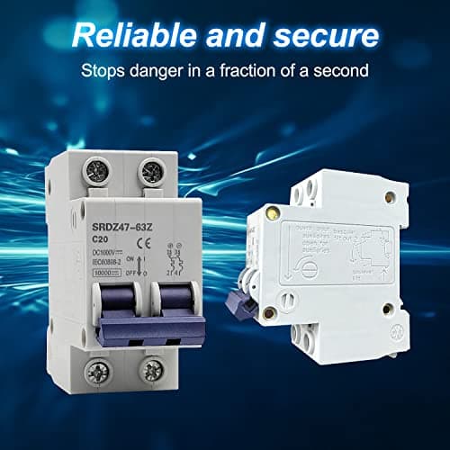 Disjoncteur Miniature 1000V DC 20A, Disjoncteur DZ47-63Z 2P, Protection contre les Courts-Circuits