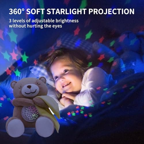 APUNOL Veilleuse Musicalement et Lumineusement Apaisante pour Bébé, Cadeau de Naissance avec Berceuse et Projection