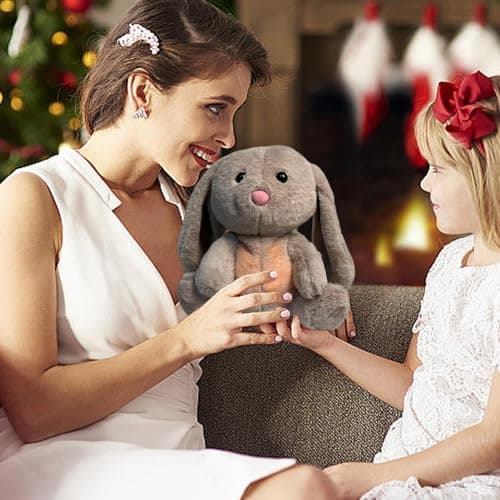 Animaux en peluche Lapin apaisant - Soulagement de l'anxiété avec lumières et mouvements rythmiques - Pour adultes stres