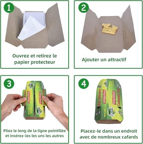 Piège à cafards puissant 30 pièges anti-blattes non toxiques pour professionnels
