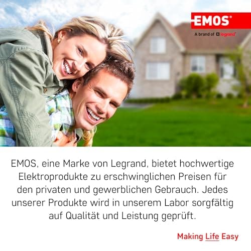 EMOS Rallonge 10 m Schuko en caoutchouc IP44 pour extérieur H07RN-F3G 2,5 mm2
