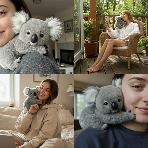 Peluche Koala Háozhenf 25 cm pour Relaxation Adulte - Réel et Doux, Soulagement de l'Anxiété, Aide au Sommeil