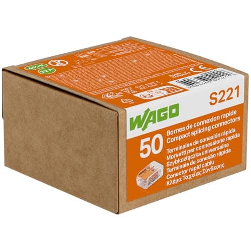 Wago Boîte de 50 Bornes de Connexion S221 - Facile à Installer et Sécurisée pour Tous Vos Projets Électriques