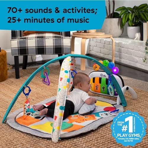 Baby Einstein - Tapis Musical D’Éveil pour Bébé 4 en 1 Kickin' Tunes | 70+ Sons, 25+ Min de Musique et Lumières | dès la
