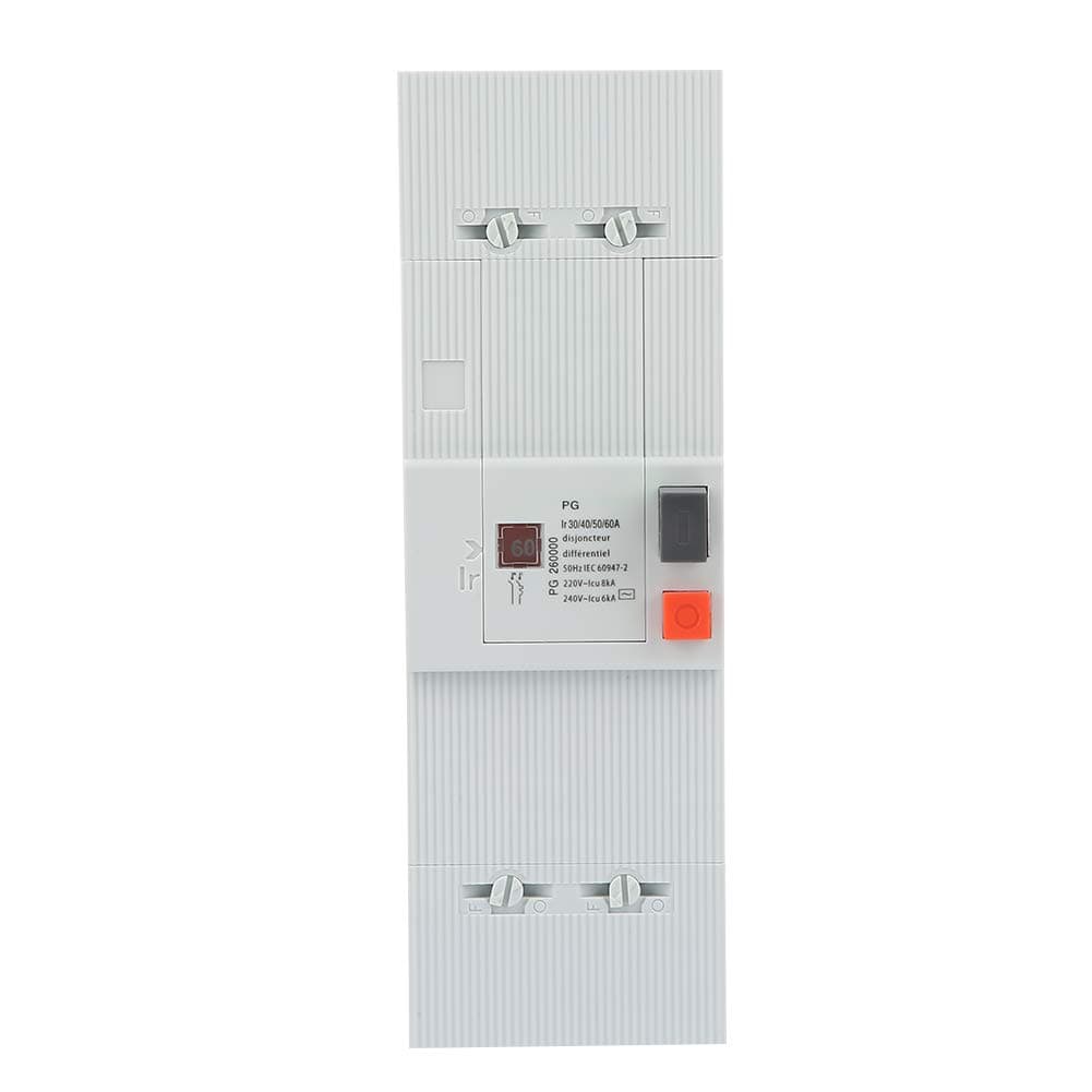 Disjoncteur 2P 30-60A Électrique, Disjoncteur EDF 50Hz/60Hz, Disjoncteur de Protection Bipolaire