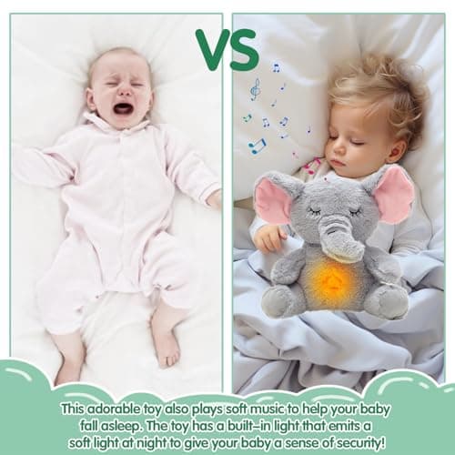Eléphants Peluche Qui Respire Calin Bonne Nuit Doudou Musicale Apaisante pour Filles et Garçons  
Eléphants Peluche Musi