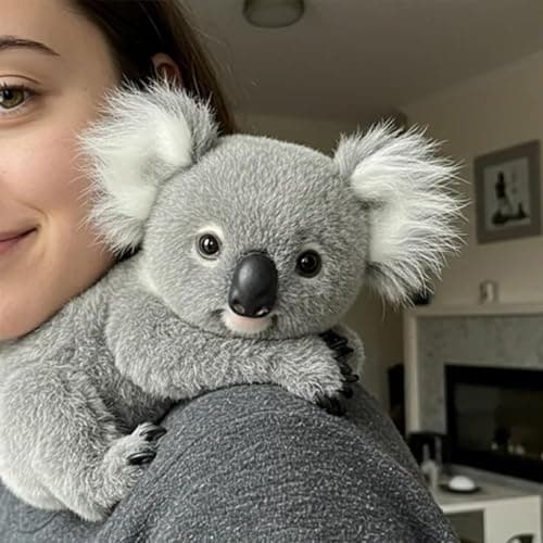 Peluche Koala Háozhenf 25 cm pour Relaxation Adulte - Réel et Doux, Soulagement de l'Anxiété, Aide au Sommeil