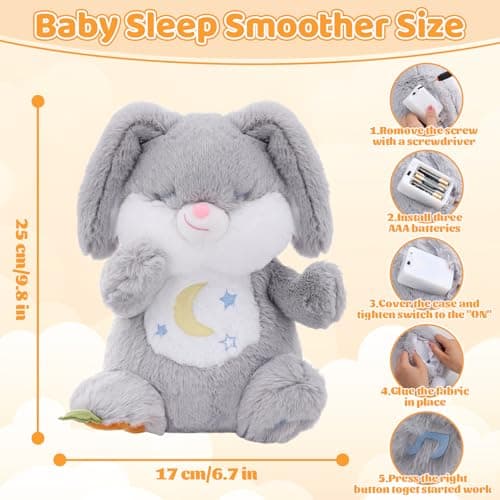 Peluche qui respire loutre lumineuse et musicale, cadeau bébé fille/garçon nouveau-né, peluche respirante découvre senso