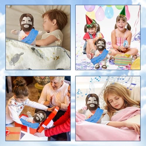 Peluche Jésus qui respire, Jésus en peluche pour soulager le stress, Jésus en peluche respirante avec respiration et lum