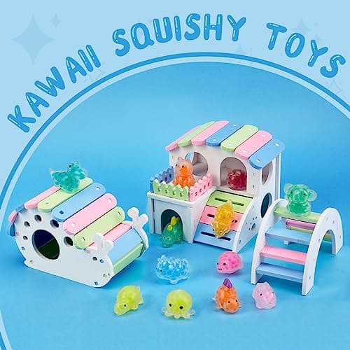 Nuseya 42 PCS Kids Anti-Stress Squishy Animal Squeeze Toys - Mini Kawaii Party Favor with Storage Box, Perfect Gift for