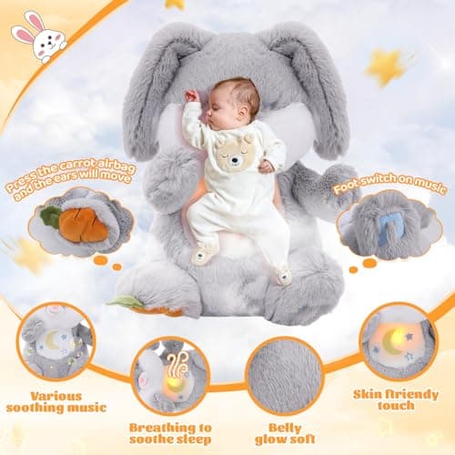 Peluche qui respire loutre lumineuse et musicale, cadeau bébé fille/garçon nouveau-né, peluche respirante découvre senso