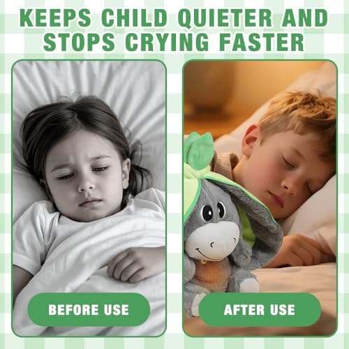 Peluche Âne Respirant avec Musique et Lumières, Jouet pour Adultes et Enfants, Doudou Réconfortant pour Détente et Couch