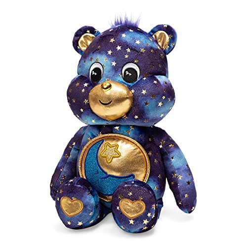 Care Bears Édition Limitée Bedtime Bear Peluche 35 cm - Écusson Lumineux au Ventre - Cadeau Doux pour Enfants & Collecti