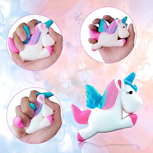 Hirsrian jouets spongieux à reprise lente pour adults et enfants avec dents de cerf, panda, licorne | Soulagement du str
