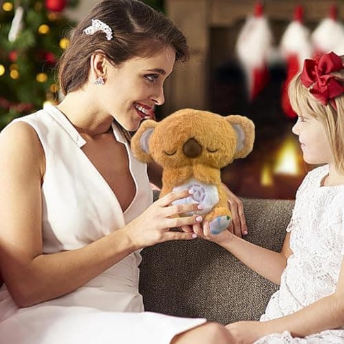 OKTAOAOO Peluche pour Enfants Soulagement de L'anxiété, Jouet Apaisant avec Musique et Lumières pour Dormir, Loutre Koal