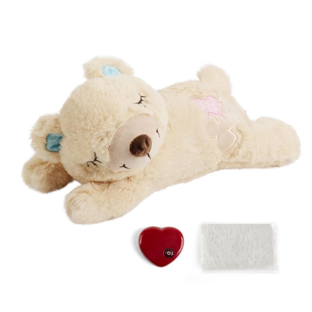 Peluche Apaisante avec Battement de Cœur pour Chien – Anti-Stress, Sommeil Paisible, Idéal Contre l'Anxiété de Séparatio