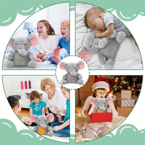 Éléphants Peluche qui respireют, Calin apaisant pour bonne nuit, Musicale PPeluche Qui respire au rythme humain pour Fil