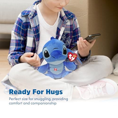 Peluche Musicale Disney Stitch - Doudou Musical Ty44012 Bleu - Jouet pour Enfants