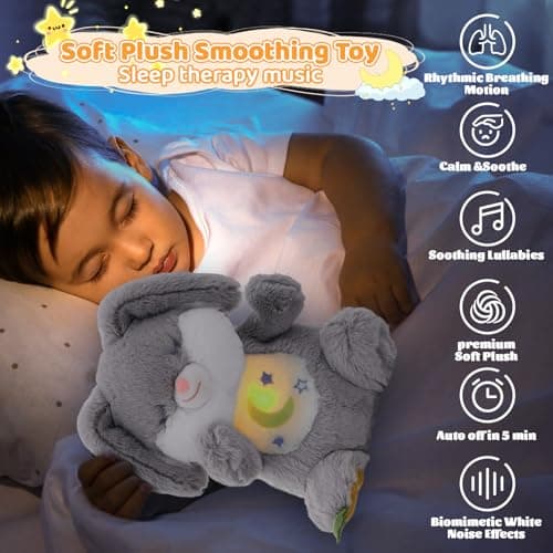 Peluche qui respire loutre lumineuse et musicale, cadeau bébé fille/garçon nouveau-né, peluche respirante découvre senso