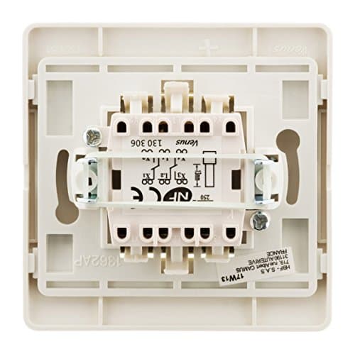 Double Va et Vient Bornes Auto Zenitech Blanc Câblage Rapide Installation Compatible Boîtes Standards Fixation à Vis et