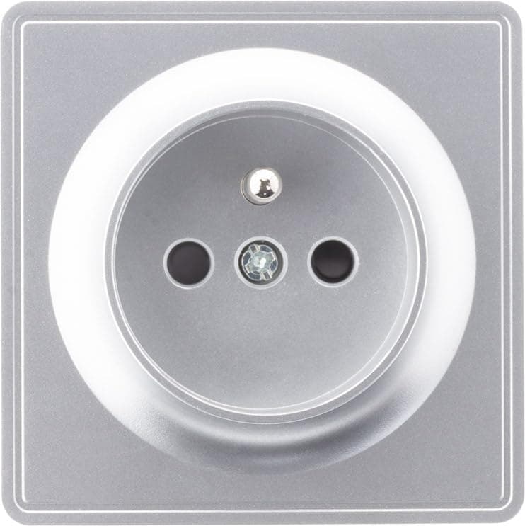 Prise Zenitech saillie 2P+T 16A Silver Vulco - Maison