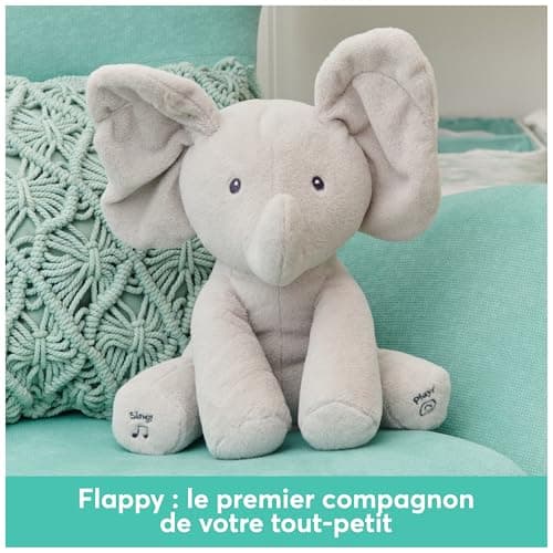 Interactive Elephant Plush for Baby - Talks, Sings, and Moves in French - Educational Toy for Toddlers 1 Year + | 30 cm