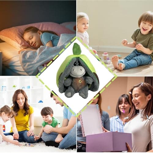 Peluche Respirante Âne pour Bébé 0-5 Ans - Réduction de l'Anxiété, Musique Apaisante, Réalisme des Mouvements de Respira