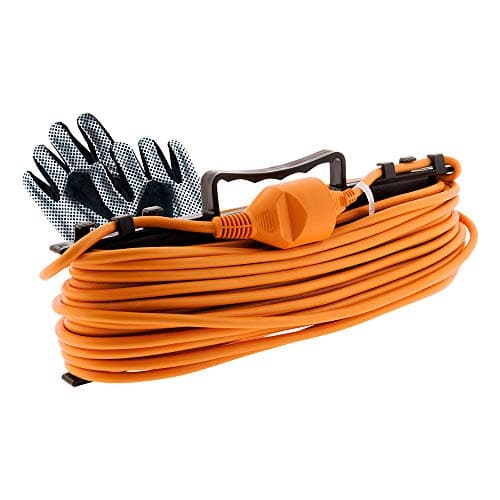 Prolongateur Jardin 2x1,5mm² 25m - Orange - Zenitech pour jardinage et entretenir la maison - Design ergonomique et dura