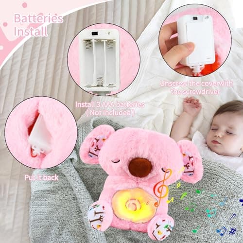 GUBOOM Loutre Qui Respire Rose pour Filles et Garçons Filles et Garçons Sommeil Ease Rose Lanterns Musique Battements Co