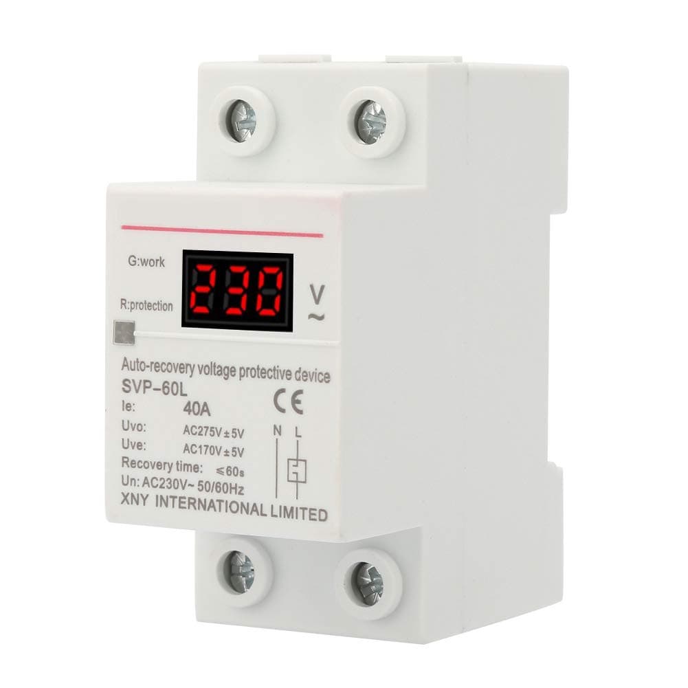 Stabilisateur de Tension 230V 40A | Protection Automatique Contre Surtension et Sous-Tension | Dispositif DIN Rail pour