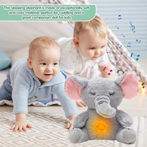 Eléphants Peluche Qui Respire Calin Bonne Nuit Doudou Musicale Apaisante pour Filles et Garçons  
Eléphants Peluche Musi