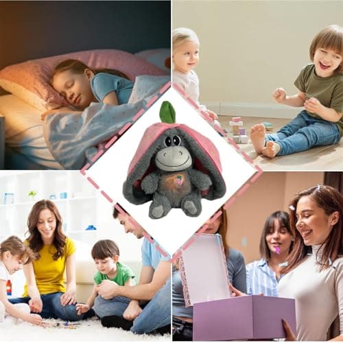 Threegoat Âne en Peluche Endormie, Anti-Stress et Apaisant Anxiété, Doux Poupée en Peluche pour Adultes et Enfants, Somm