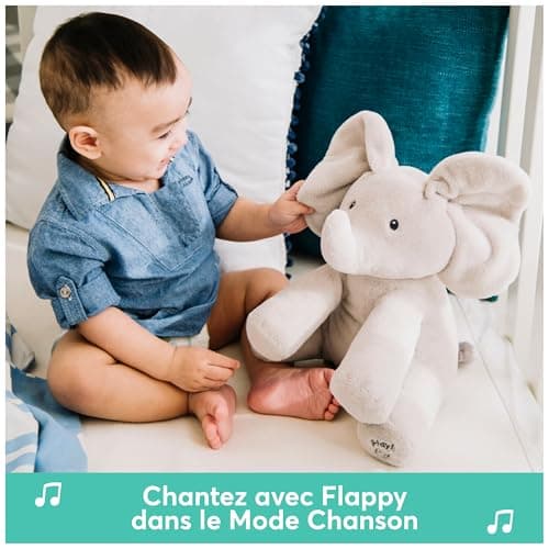 Interactive Elephant Plush for Baby - Talks, Sings, and Moves in French - Educational Toy for Toddlers 1 Year + | 30 cm