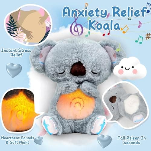 Yizemay Koala Qui Respire - Musique sensorielle - Peluche relaxante pour enfants - Respiration rythmique