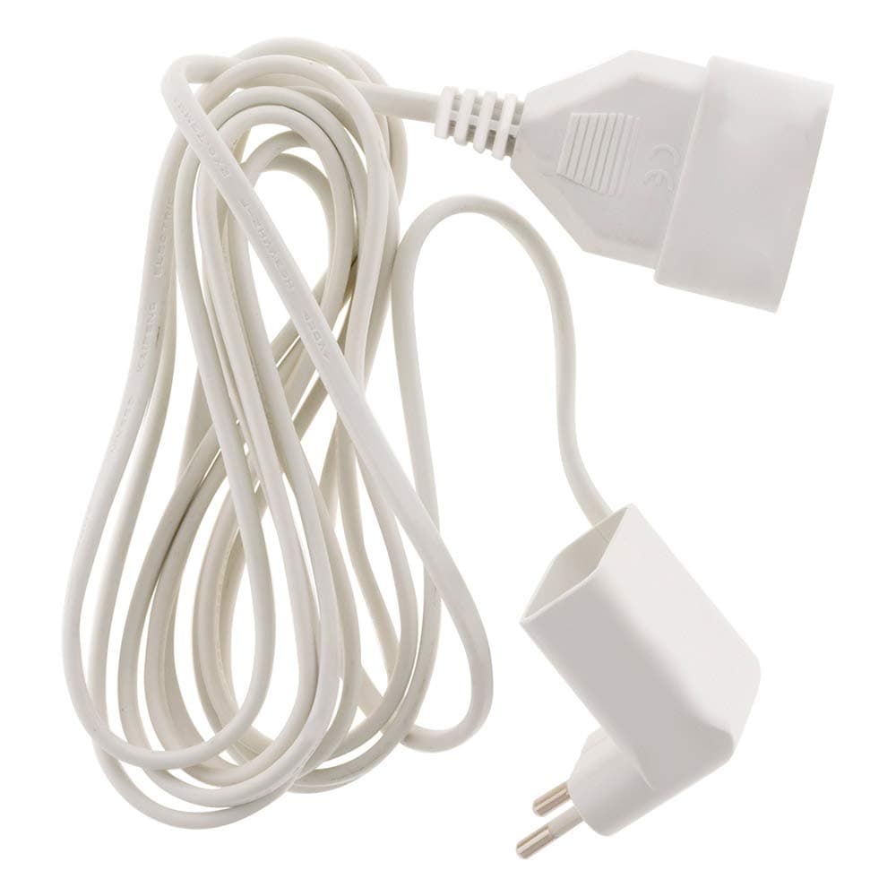 Zenitech Prolongateur HO3VVH2-F 2x 0,75mm² Câble Rallonge Blanc 3m Idéal pour Appareils Électriques Intérieurs Normes NF