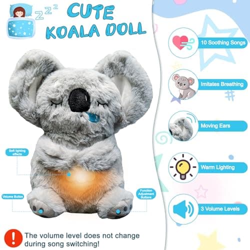 MeHoo Peluche Koala Respirant Gris Cadeau Bébé