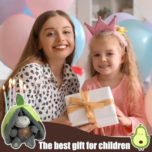 **Peluche Âne Respirant avec Musique et Lumières, Jouet de Réduction du Stress pour Enfants, Peluche Douce et Respirante