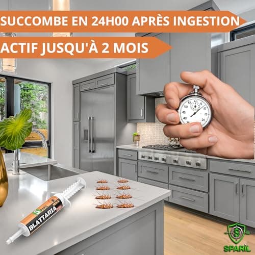 Gel Anti-Cafards SPARIL® 30g – Formule Sans Odeur Efficace pour Caféards & Blattes – Protection Jusqu'à 2 Mois pour Cuis