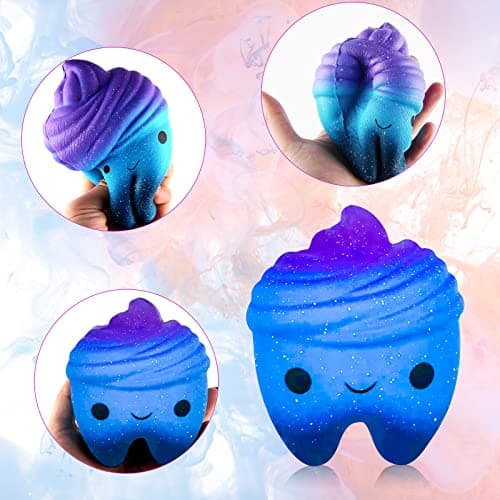 Hirsrian jouets spongieux à reprise lente pour adults et enfants avec dents de cerf, panda, licorne | Soulagement du str