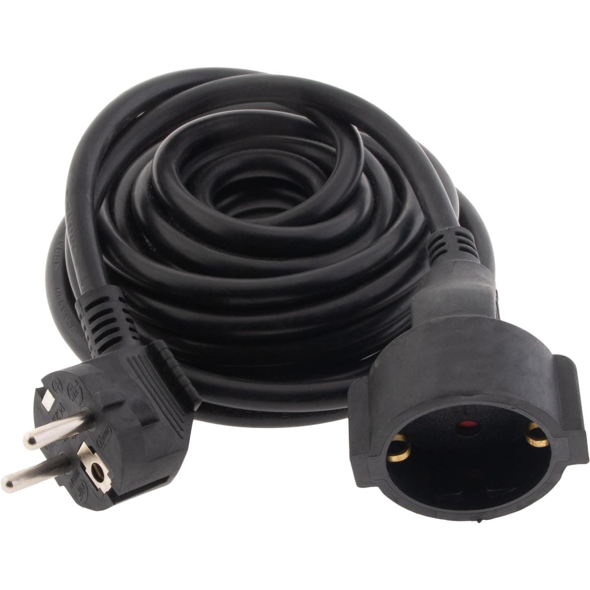 Extension Cord Heavy-Duty 14 AWG 5m - 3G1,5mm² HO5VV-F - Black - Zenitech