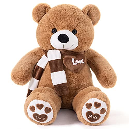 YunNasi Ours en Peluche Nounours Géant - Cadeau Idéal pour Anniversaire, Mariage ou Fêtes Spéciales (80cm, Marron Foncé)