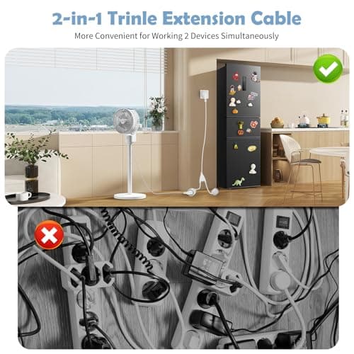 Rallonge Schuko 16A 250V Blanc pour Maison Bureau Travail