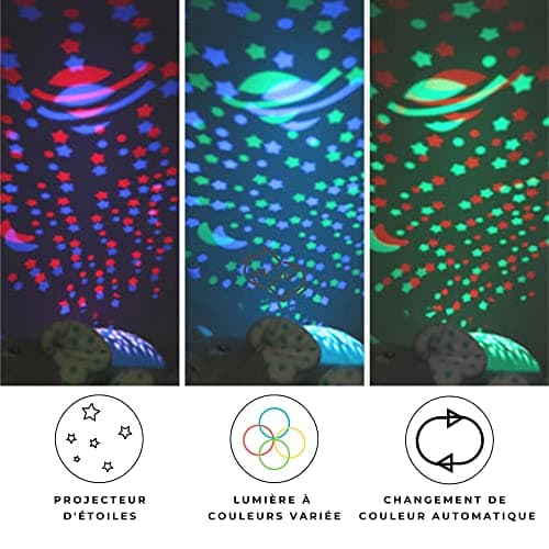 HuBorns - Veilleuse Musicale et Lumineuse pour Bébé avec Bruit Blanc, 15 Mélodies, Idéal en Cadeau de Naissance Fille et