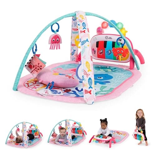 Baby Einstein - Tapis Musical D’Éveil pour Bébé 4 en 1 Kickin' Tunes | 70+ Sons, 25+ Min de Musique et Lumières | dès la — 4-in-1 Kickin'tunes Rose