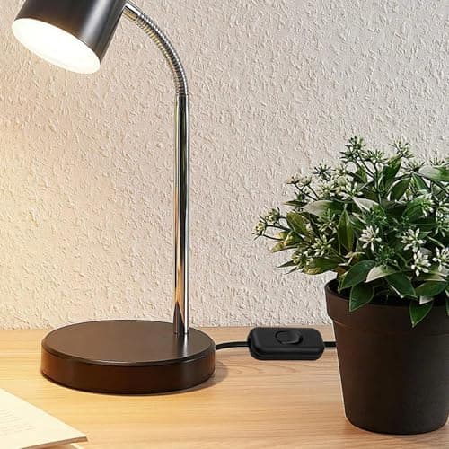 Interrupteur Lampe de Chevet Bi-Polaire Noir 6A 250V, pour Lampe de Bureau et de Chevet, Petit Appareil