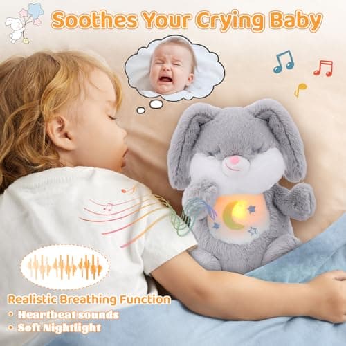Peluche qui respire loutre lumineuse et musicale, cadeau bébé fille/garçon nouveau-né, peluche respirante découvre senso