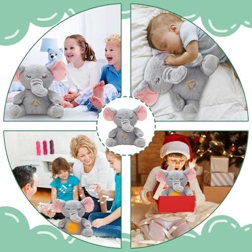 Eléphants Peluche Qui Respire Calin Bonne Nuit Doudou Musicale Apaisante pour Filles et Garçons  
Eléphants Peluche Musi