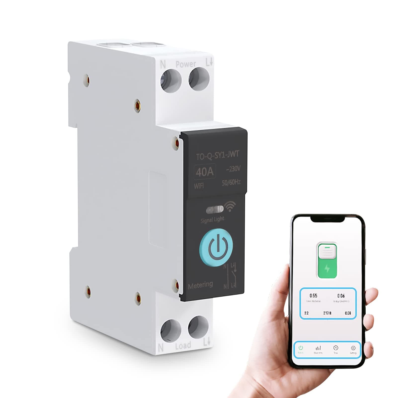 Commutateur Intelligence WIFI Domestic Disjoncteur Télécommande Portable 3 Modes Synchronisation Électroménager 40A