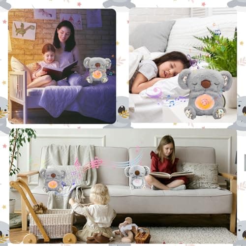 Peluche Koala Apaisant pour Nouveau-Né (M1) Soulagement de l'Anxiété et Veilleuse Bruins Qui Respirent