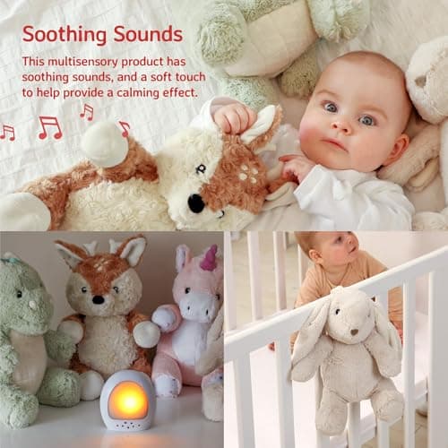 Cloud b peluche musicale Billy le Lapin avec veilleuse & recharge USB-C | Bruit blanc & enregistrement vocal | Pour bébé
